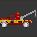 Red Fire Department Toy Tow Truck With Crane Arm And Campbell Logo