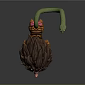 Lion Head Snake Tail Hybrid Creature Character With Orange Body And Green Open Mouth