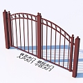 Wrought Iron Gate Courtyard Gate Entrance Gate Community Gate 3d model