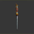 Ornate Sword Design With Golden Decorations Red Gemstones And Crown Top