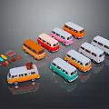 Modern bus minibus minivan driverless bus 3d model