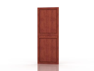 Wooden Sliding Door With Dark Red Wood And Intricate Carved Decorative Details For Interior Use 3d model
