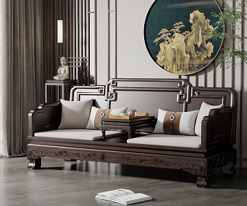 New Chinese-style Lohan Bed 3d model