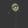 Modern Futuristic Display Shelf Interior With Interactive Globe And Digital Screen Elements