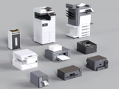 Essential Office Appliances Featuring Multifunctional Printers Laser Copiers And Scanners 3d model