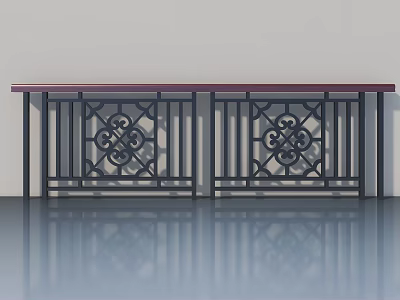Modern Swing Door With Decorative Metal Patterns And Wooden Top Design 3d model