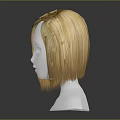 White Mannequin Head With Blonde Short Hair And Smooth Facial Features