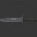 Modern Tactical Combat Knife With Serrated Edge Black Handle And Metal Ring