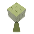 Golden Geometric Polyhedral Activation Device With Black Base And Transparent Sections 3d model