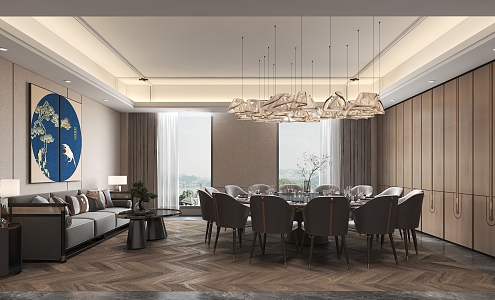 New Chinese-style private room large private room 3d model