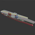Aircraft Carrier Model Featuring Silver Deck Runway Red Bottom And Detailed Structure 3d model
