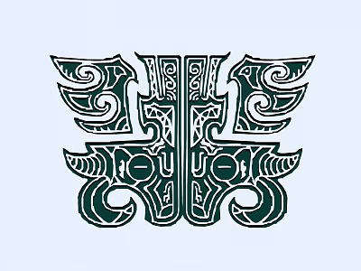 Green Garden Ornaments with Intricate Symmetrical Curved Patterns and Artistic Design 3d model