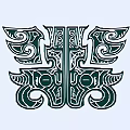 Green Garden Ornaments with Intricate Symmetrical Curved Patterns and Artistic Design