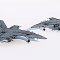 Two Gray Military Fighter Jets Parked On Ground With Detailed Design