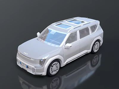 Modern White SUV With Sleek Exterior Sunroof And Stylish Wheels 3d model