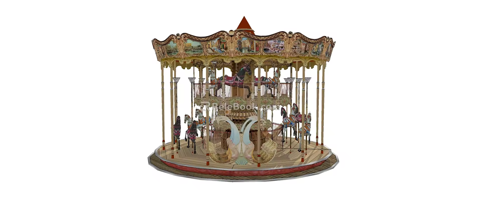 European-style carousel 3d model