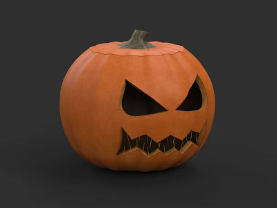 Spooky Halloween Pumpkin Carving With Detailed Face Design And Artistic Sculpture 3d model