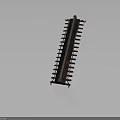 Symmetrical Spiked Decorative Structure With Evenly Spaced Spikes Central Metal Strip And Dark Reflective Surface
