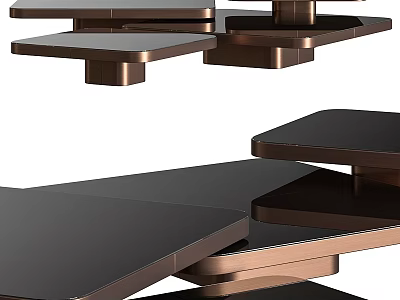 Elegant Modern Luxury Dining Table With Black Tabletop And Metal Frame Design Structure 3d model