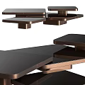 Elegant Modern Luxury Dining Table With Black Tabletop And Metal Frame Design Structure 3d model