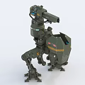 Smart Machine Featuring Multi Legged Mechanical Structure Green Exterior Yellow Stripes And Robotic Arm 3d model