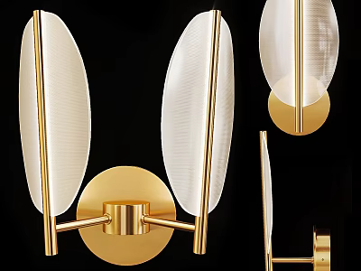 Modern Golden Wall Sconce With White Glass Shade And Elegant Design 3d model