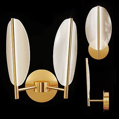 Modern Golden Wall Sconce With White Glass Shade And Elegant Design 3d model