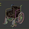 Rusted Vintage Old Wheelchair With Metal Frame Large Wheels And Footrests