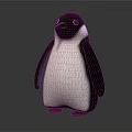 Cute Penguin With Black And White Feathers Standing On Gray Background 3d model
