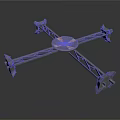 Quadcopter Drone Frame With Cross Shaped Metal Structure And Central Mounting Plate