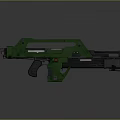Futuristic Green Sci Fi Weapon With Streamlined Body And Ergonomic Grip