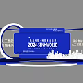 2024 SANH WORLD AI Tech Exhibition Photo Spot With Blue Booth And City Silhouette