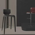 Designer Bar Stools with Modern Gray and Red Stylish Contemporary Design Furniture