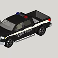 County Sheriff Black And White Functional Law Enforcement Truck With Emergency Lights