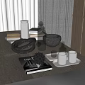 Stylish Inflatable Decorative Models On Tabletop With Books Candles And Metal Decor