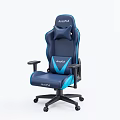 Ergonomic Aurafull Blue Office Chair with Light Blue Accents Headrest Armrests and Wheels
