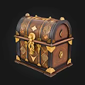 Decorative Treasure Chest With Intricate Gold Accents And Ornate Design Details
