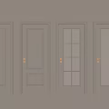 Modern Hinged Doors Featuring Various Panel And Glass Insert Design Styles For Interior Spaces 3d model