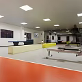 Modern Fitness Gym With Rowing Machines And Open Workout Space
