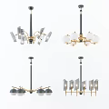 Stylish Modern Chandeliers With Spherical Glass Shades And Metal Frames