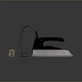 Classic Electric Iron With Black Handle Silver Base And Temperature Control Knob For Household Use