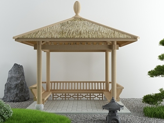 Courtyard landscape sketch courtyard withered landscape stone Zen landscape 3d model