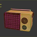 Vintage Two Tone Wooden Radio With Classic Knobs And Telescopic Antenna
