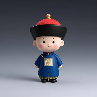 Qing Dynasty Cartoon Doll Ornaments 3d model