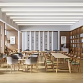 Modern Library Internal Reading Room Book Bar 3d model