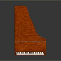 Red Wooden Piano With Classical Design Decorative Legs And Black White Keys