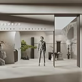 Modern Fashion Clothing Store Interior Design With Mannequins Green Plants And Stylish Decor