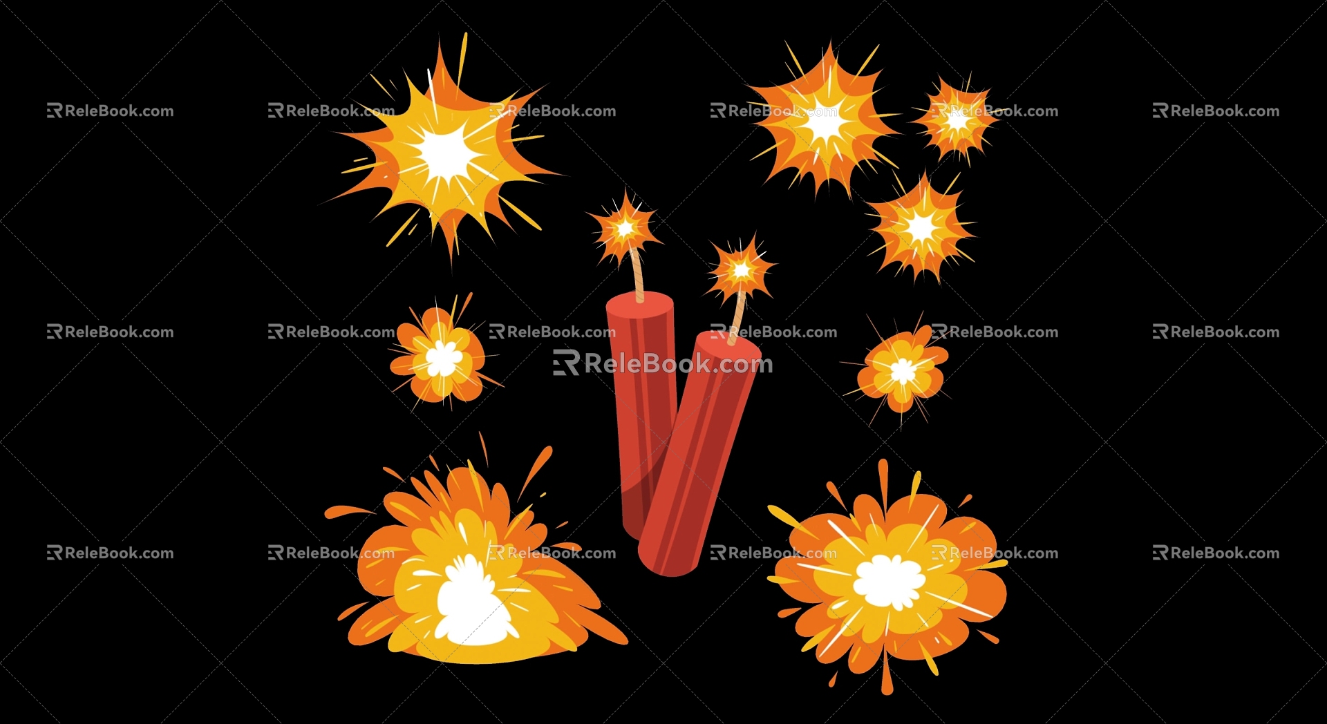 2D Explosion Silhouette 3d model