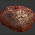 Freshly Baked Round Brown Bread With Sesame Seeds And Flour Dusting