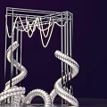 Creative Modern Photo Spot With Metal Frame And Illuminated Spiral Design